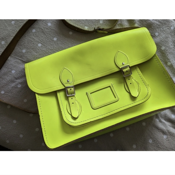 RESERVED LISTING - The Cambridge Satchel Company Neon Yellow | Large. - Picture 6 of 11